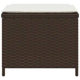 Tuinkrukken 4 st met kussens 41x41x36 cm poly rattan bruin