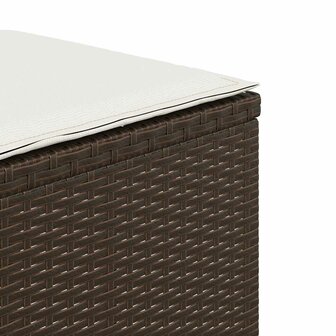 Tuinkrukken 4 st met kussens 41x41x36 cm poly rattan bruin