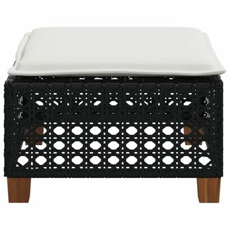 Tuinkruk met kussen 63,5x56x32 cm poly rattan zwart