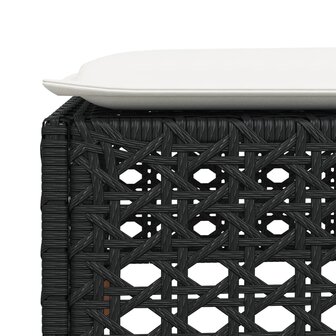 Tuinkruk met kussen 63,5x56x32 cm poly rattan zwart