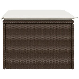 Tuinkruk met kussen 55x55x37 cm poly rattan bruin