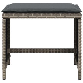 Tuinkrukken 4 st met kussens 40x40x35 cm poly rattan grijs