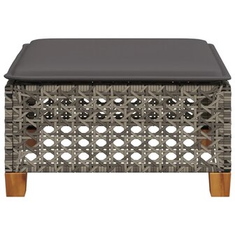 Tuinkruk met kussen 63,5x56x32 cm poly rattan grijs