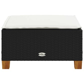Tuinkruk met kussen 63,5x56x32 cm poly rattan zwart