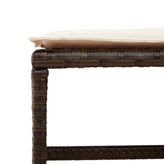 Tuinkrukken 4 st met kussens 40x40x35 cm poly rattan bruin