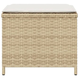 Tuinkrukken 4 st met kussens 40x40x35 cm poly rattan beige