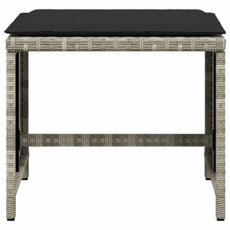 Tuinkrukken 4 st met kussens 40x40x35 cm poly rattan lichtgrijs