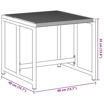 Tuinkrukken 4 st poly rattan zwart