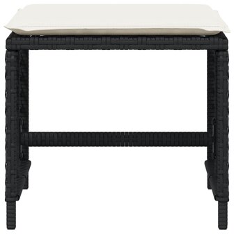 Tuinkrukken 4 st met kussens 41x41x36 cm poly rattan zwart