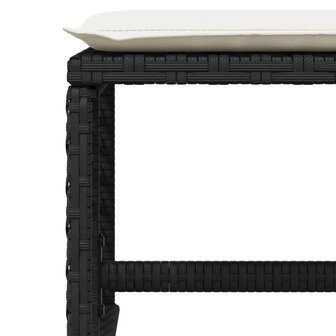 Tuinkrukken 4 st met kussens 41x41x36 cm poly rattan zwart