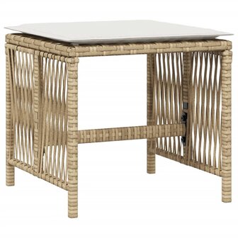 Tuinkrukken 4 st met kussens 41x41x36 cm poly rattan beige