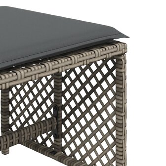 Tuinkrukken 4 st met kussens 41x41x36 cm poly rattan grijs