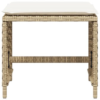 Tuinkrukken 4 st met kussens 41x41x36 cm poly rattan beige