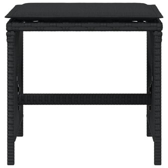 Tuinkrukken 4 st met kussens 41x41x36 cm poly rattan zwart
