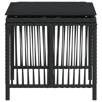 Tuinkrukken 4 st met kussens 41x41x36 cm poly rattan zwart