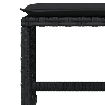 Tuinkrukken 4 st met kussens 41x41x36 cm poly rattan zwart