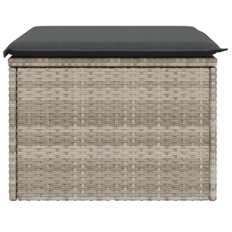 Tuinkruk met kussen 55x55x37 cm poly rattan lichtgrijs