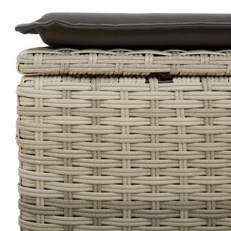 Tuinkruk met kussen 55x55x37 cm poly rattan lichtgrijs