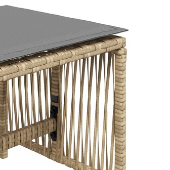 Tuinkrukken 4 st kussens 41x41x36 cm poly rattan gemengd beige