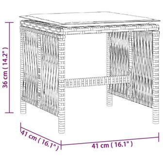 Tuinkrukken 4 st kussens 41x41x36 cm poly rattan gemengd beige