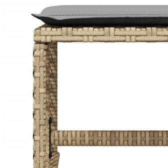 Tuinkrukken 4 st kussens 41x41x36 cm poly rattan gemengd beige