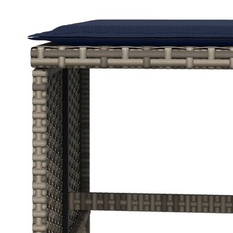 Tuinkrukken 4 st met kussens 40x40x35 cm poly rattan grijs