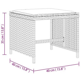 Tuinkrukken 4 st met kussens 40x40x35 cm poly rattan grijs