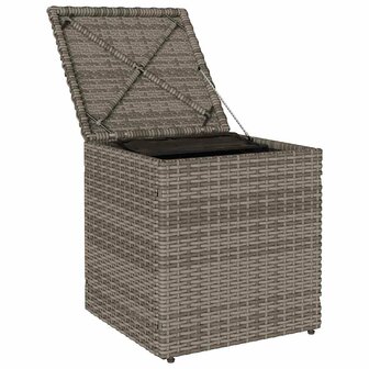 Tuinkrukken met kussens 2 st 40x40x43 cm poly rattan grijs