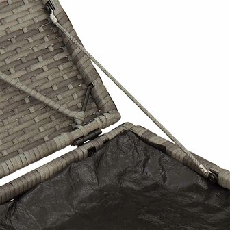 Tuinkrukken met kussens 2 st 40x40x43 cm poly rattan grijs