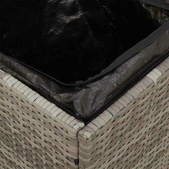 Tuinkrukken met kussens 2 st 40x40x43 cm poly rattan grijs