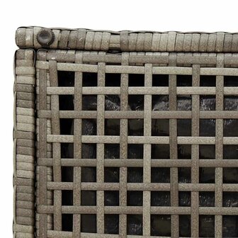 Tuinkrukken met kussens 2 st 40x40x43 cm poly rattan grijs
