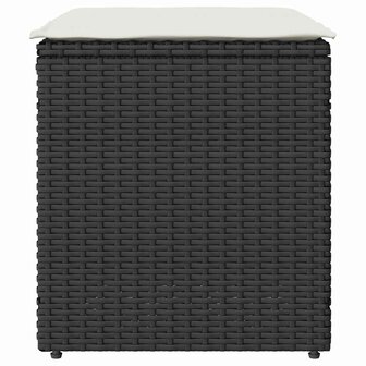 Tuinkrukken met kussens 2 st 40x40x43 cm poly rattan zwart