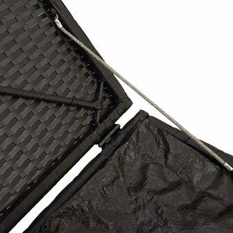 Tuinkrukken met kussens 2 st 40x40x43 cm poly rattan zwart