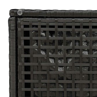 Tuinkrukken met kussens 2 st 40x40x43 cm poly rattan zwart