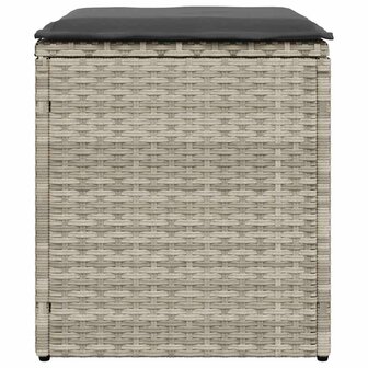 Tuinkrukken met kussens 2 st 40x40x43 cm poly rattan lichtgrijs