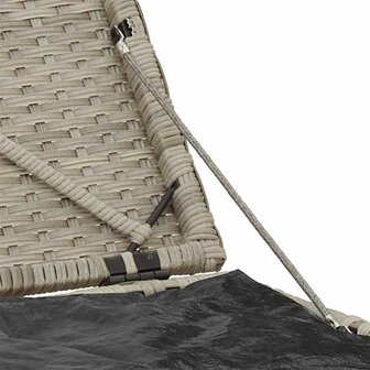 Tuinkrukken met kussens 2 st 40x40x43 cm poly rattan lichtgrijs