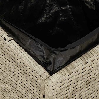 Tuinkrukken met kussens 2 st 40x40x43 cm poly rattan lichtgrijs