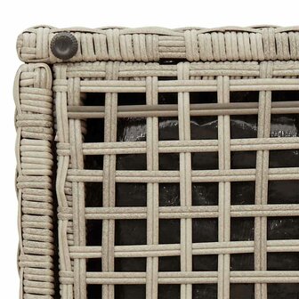 Tuinkrukken met kussens 2 st 40x40x43 cm poly rattan lichtgrijs