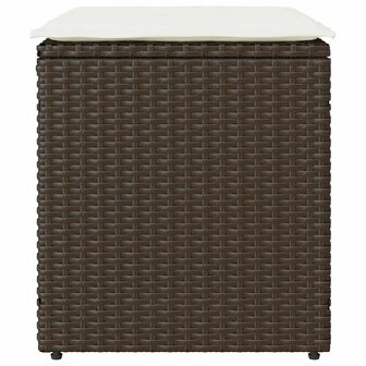 Tuinkrukken met kussens 2 st 40x40x43 cm poly rattan bruin