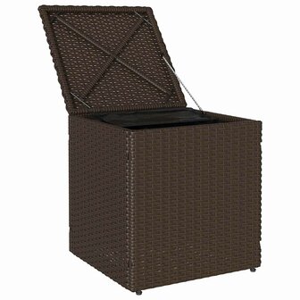 Tuinkrukken met kussens 2 st 40x40x43 cm poly rattan bruin