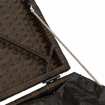 Tuinkrukken met kussens 2 st 40x40x43 cm poly rattan bruin