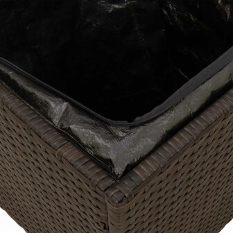 Tuinkrukken met kussens 2 st 40x40x43 cm poly rattan bruin