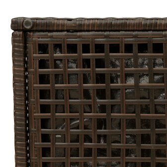 Tuinkrukken met kussens 2 st 40x40x43 cm poly rattan bruin