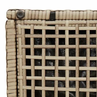 Tuinkrukken met kussens 2 st 40x40x43 cm poly rattan beige