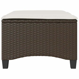 Tuinkrukken met kussens 2 st 55x55x36 cm poly rattan bruin