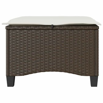 Tuinkrukken met kussens 2 st 55x55x36 cm poly rattan bruin