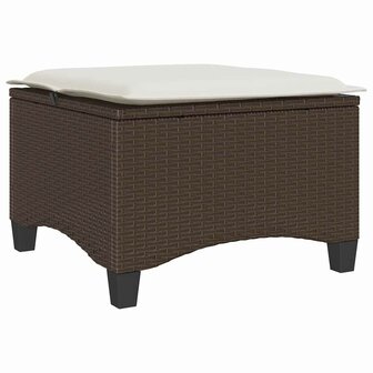 Tuinkrukken met kussens 2 st 55x55x36 cm poly rattan bruin