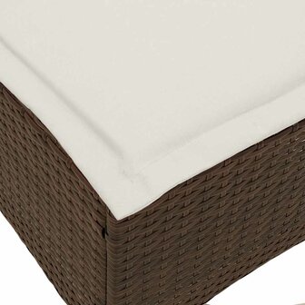 Tuinkrukken met kussens 2 st 55x55x36 cm poly rattan bruin