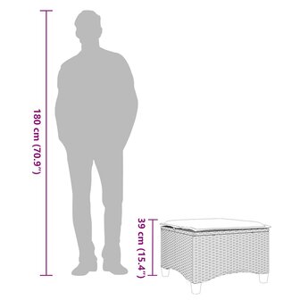 Tuinkrukken met kussens 2 st 55x55x36 cm poly rattan bruin