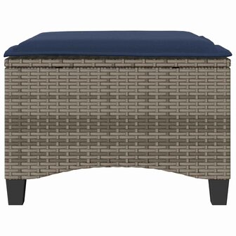 Tuinkrukken met kussens 2 st 55x55x36 cm poly rattan grijs